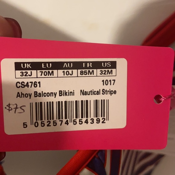 Curvy Kate nautical bikini swim top NWT Size 32M - Picture 15 of 15